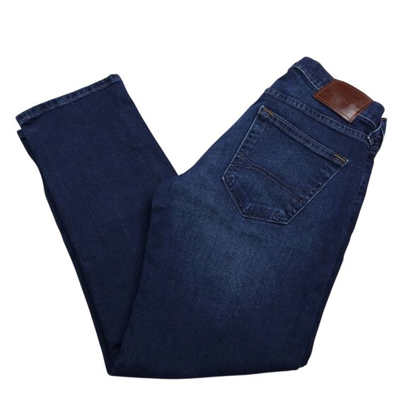 Hollister Mens Epic Flex Slim Straight Jeans 26 Stretch Dark Wash Hemmed Mens - Picture 1 of 8